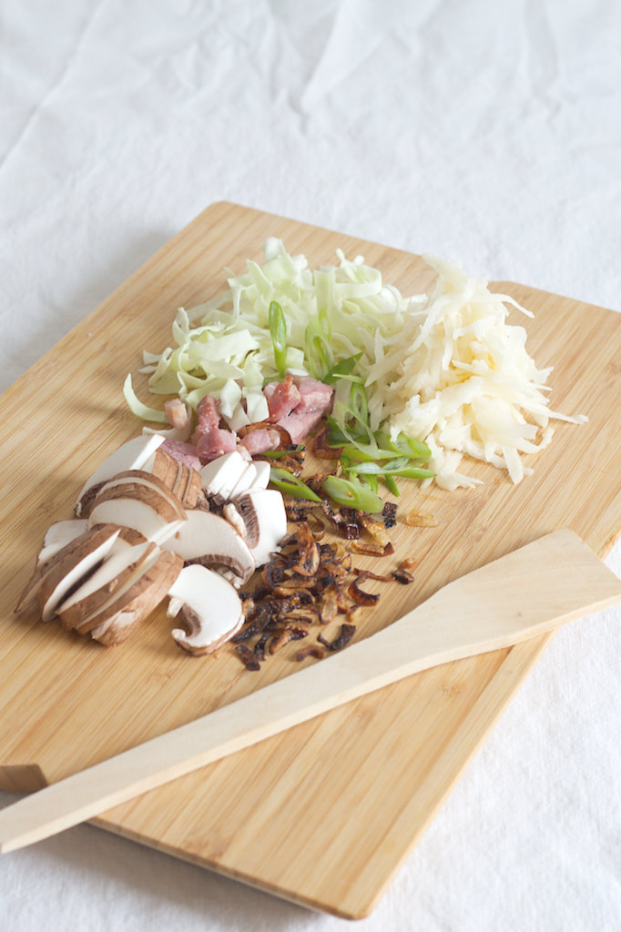 Bacon and Mushroom Okonomiyaki Recipe