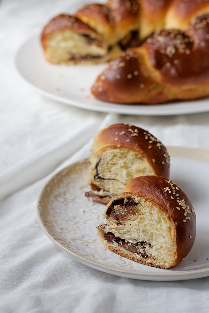 Spiced Pear and Chocolate Challah Bread Recipe