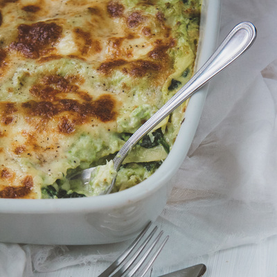 Pea, spinach and cod lasagne recipe