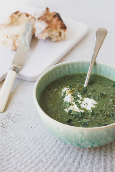 Spinach and goats cheese soup recipe
